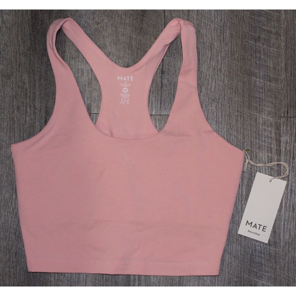 MATE THE LABEL ORGANIC STRETCH RACERBACK TANK PINK NWT XL